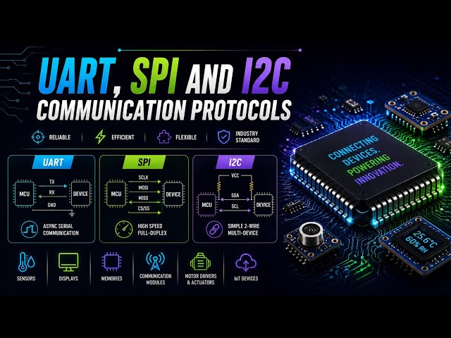 UART, SPI and I2C Communication Protocols | How Embedded Devices Talk to Each Other | Uplatz