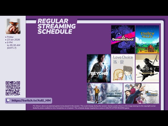 Beyond TS, LoveChoice, Agatha Christie HPTFC, Demonschool, Ghost oT, Phoenix WAAT, Stardew Valley