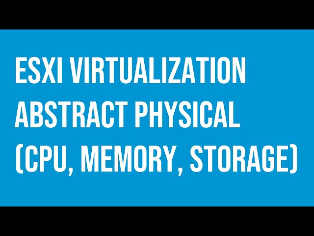 VMware virtualization software-defined abstracts (CPU, memory, storage).