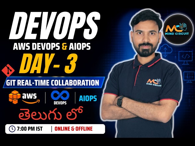 AWS DevOps with AIOps | Day 3 | Git Real-Time Collaboration | Branches & Branching Strategy#git