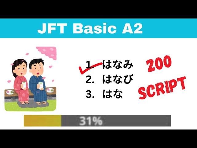 JFT Basic A2  Sample script Test 200 questions With Answers / script