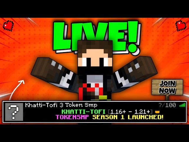 Join My Best Public Token SMP Minecraft 1.21 | Cracked 24/7 Server | Java + PE | Free To Join 🎮