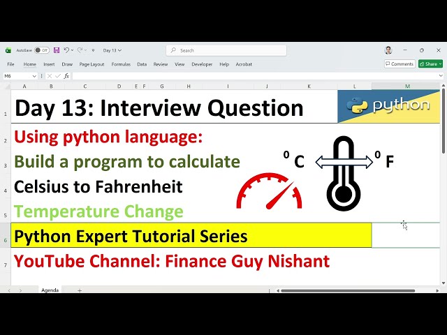 Day 13: Interview Question | Celsius to Fahrenheit in Python | Finance Guy Nishant