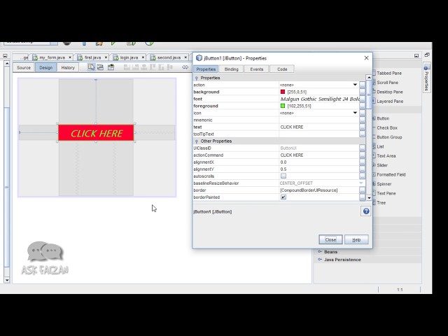 Java Swing | Creating First Java Swing GUI Application with NetBeans | Swing Tutorial 1 | Hindi Urdu