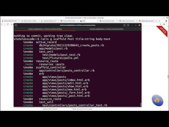 Codecast: Getting Started with Rails 7 11: Use a Scaffold Generator to Quickly Produce a Resource