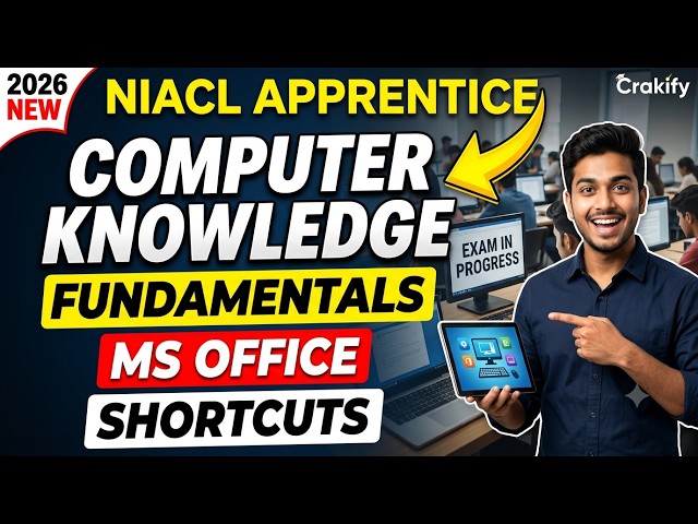 NIACL Apprentice Computer Knowledge 2026: MS Office, Fundamentals & Shortcuts | Crakify