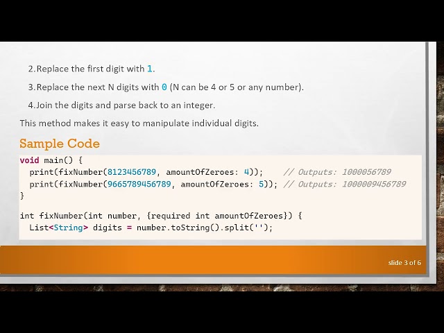 How to Replace Digits in an Integer with 1 and 0s in Dart
