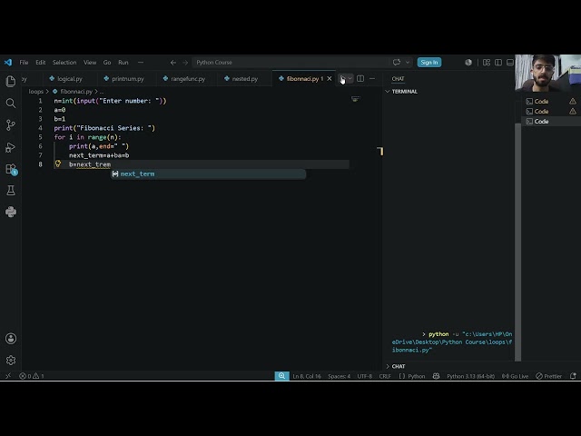 Master Python Loops in One Video | for Loop, while Loop, break, continue & pass | Lecture 3