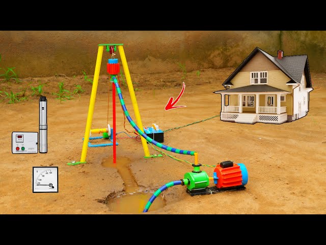 DIY Mini Borewell Drilling Machine | Submersible Water Pump | Crop Farming | Science Project