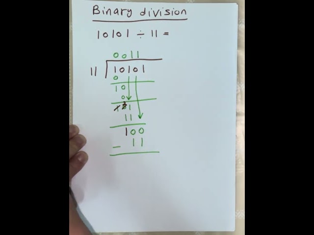 Binary division question part 1
