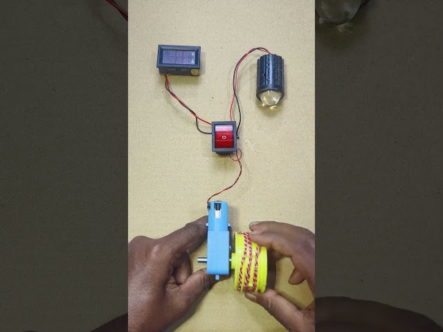 Powering Bike Fog Light & Voltage Meter Using Metal Gear Motor #shorts #tech #dynamo #diy