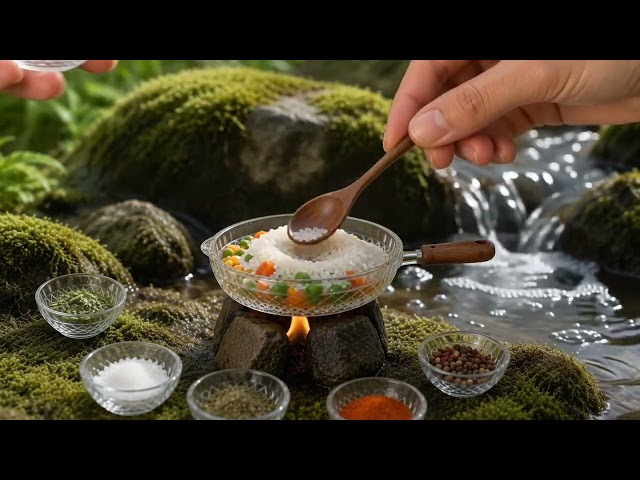   Mini Crystal Mountain Cooking 🏔️💎 | Tiny Food ASMR by the Spring