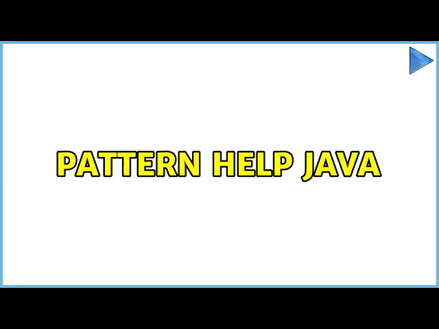 Pattern help Java