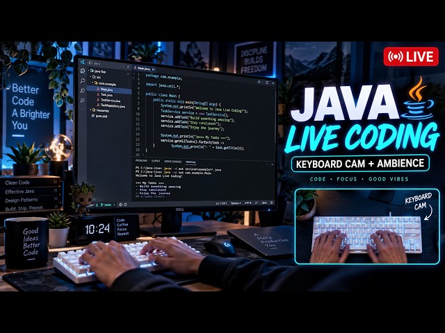 LIVE JAVA CODING ☕💻 | Keyboard Cam + Cozy Coding Ambience