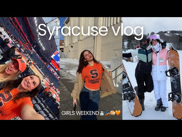 GIRLS WEEKEND VLOG | learning how to snowboard and going to a Syracuse basketball game