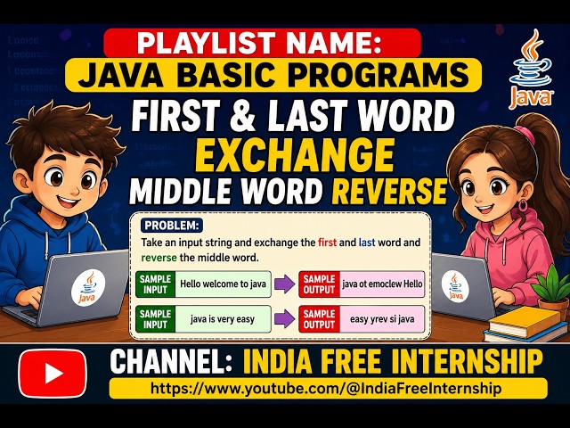 Java Program | Exchange First & Last Word and Reverse Middle Word | Coding Interview Question