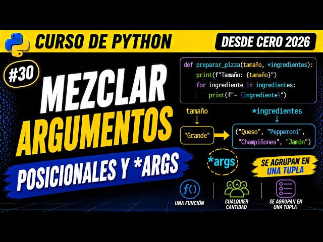 Mezclar Argumentos Posicionales y Arbitrarios (args) | Curso de Python desde Cero 2026