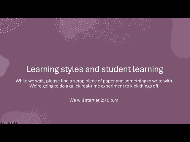 Mythbusters Series:  Learning styles and student learning: What does the evidence say?