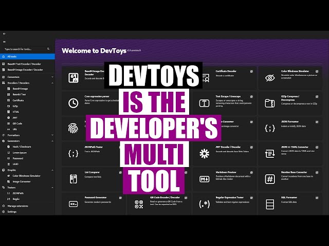 A Collection Of Tools For Developers In One App