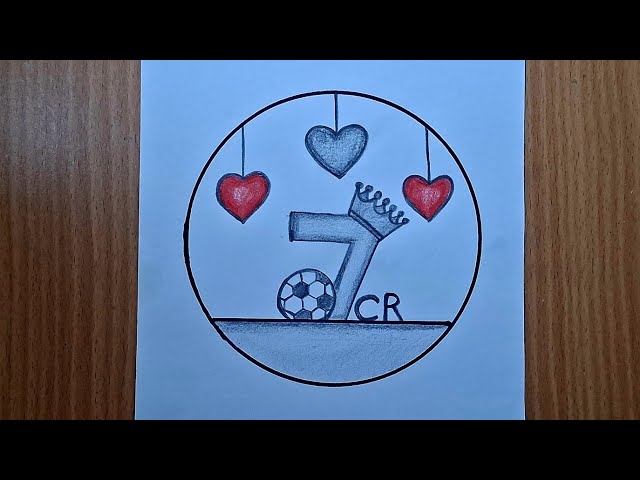 Easy CR7 Drawing Tutorial | Cristiano Ronaldo Logo Art Step by Step