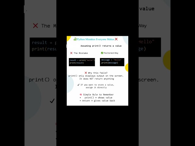 What Happens When You Use PRINT Incorrectly in Python❌ Python Beginner Mistake You Must Avoid! 🚫 #yt