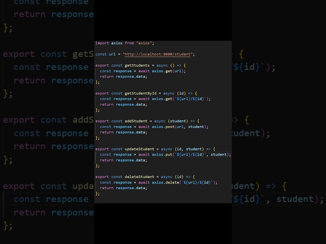 api.js file | axios file to create connection between spring boot and react with code in description