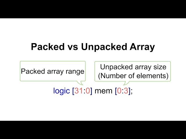 9. SystemVerilog Built-in Data types: Packed and Unpacked Arrays