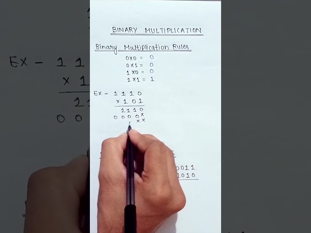 Binary Multiplication in Hindi #youtubeshorts #youtube #digitalelectronics