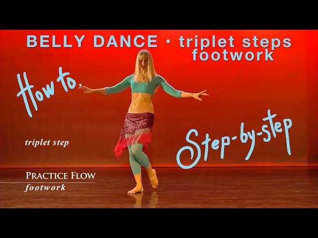 Belly dance triplet steps tutorial/practice with music from the "Love Potion" Workout with Neon
