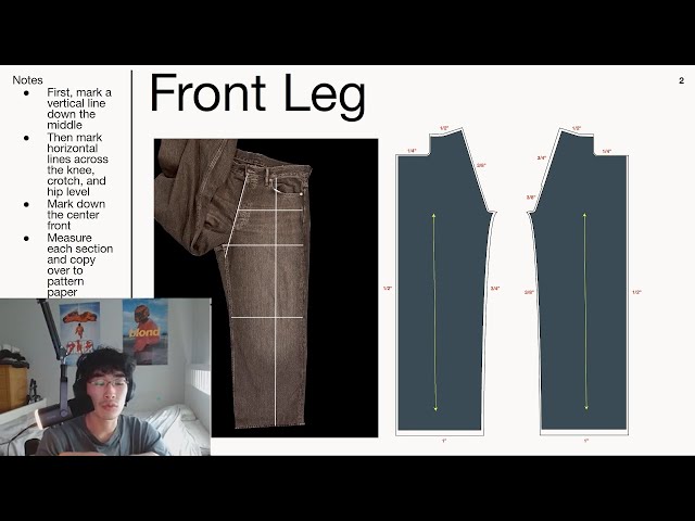 pattern drafting selvedge jeans w/ flat felled seams (detailed guide)