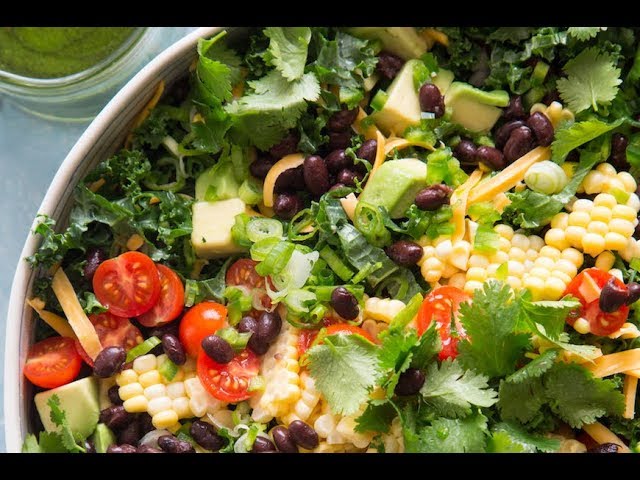 Kale Taco Salad with Cilantro Vinaigrette