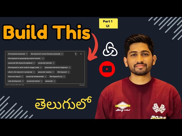 Create Input Tags Component Like YouTube | Redux, JavaScript, DOM & CSS Tutorial 🔥 🔥
