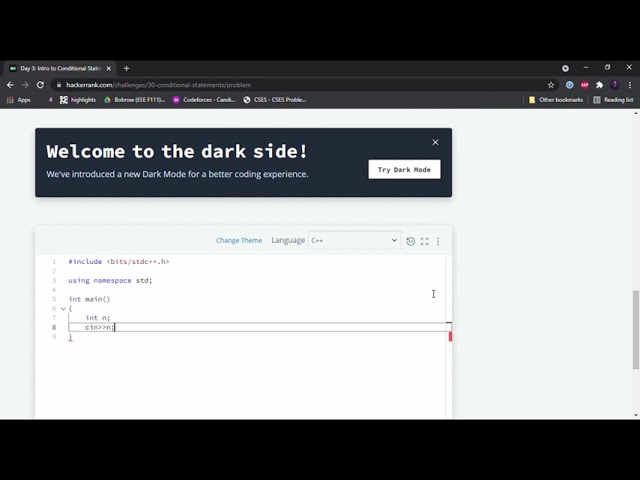 Hackerrank 30 days of code| Day 3| C++| solution and concepts