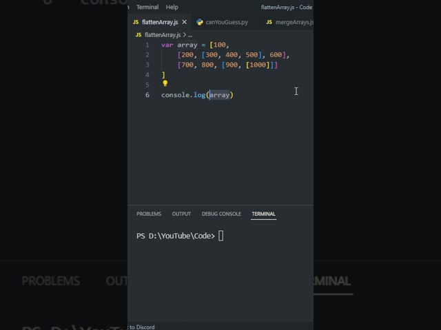 FLATTEN ARRAY IN JAVASCRIPT / NODE JS in Bangla #shorts #javascript  #nodejs