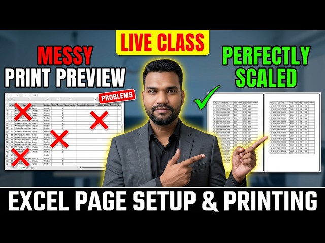 Excel Printing Ki Saari Problems Khatam! 😱 | Print Settings A to Z | Excel Live Class