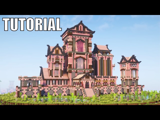 How to build Cherry Blossom Castle: Minecraft Tutorial