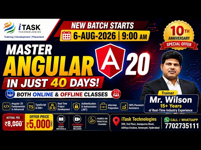 🚀 Master Angular 20 in 40 Days | Complete Angular 20 Course 2026 | Mr. Wilson | iTask Technologies