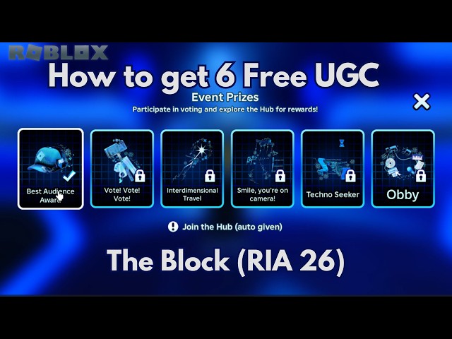How to get 6 prizes UGC in (RIA 26) The Block | Roblox
