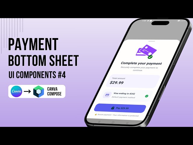 Payment Bottom Sheet |Bottom Sheet Component #4| Canva to Jetpack Compose
