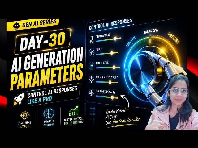 Day 30: AI Generation Parameters 🚀 | Control AI Responses Like a Pro 🧠 | Beginner to Advanced Gen AI