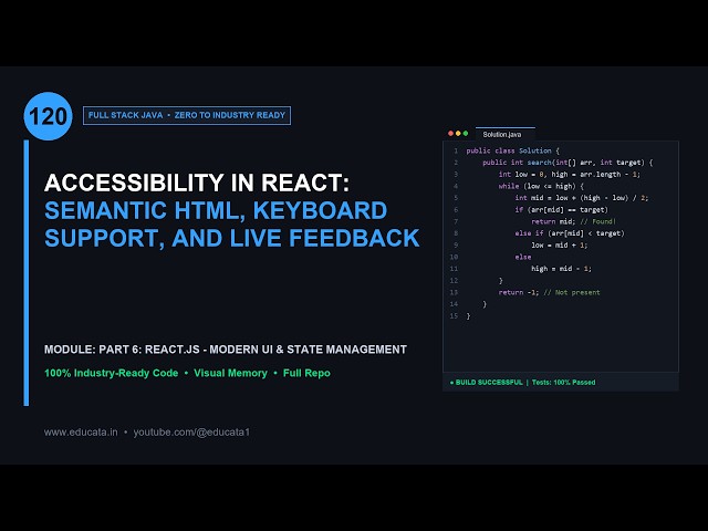 FS-120: ACCESSIBILITY IN REACT: SEMANTIC HTML, KEYBOARD SUPPORT, AND LIVE FEEDBACK | Full Stack Java