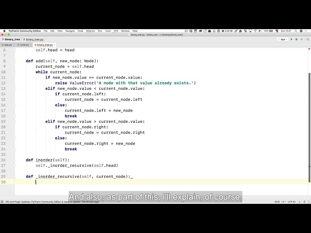 234  Recursion and inorder traversal in Python