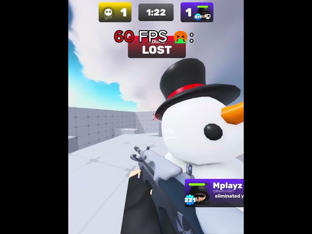 Roblox rivals 60 fps 🤮 VS 240 fps 🥶 #roblox #gaming #games