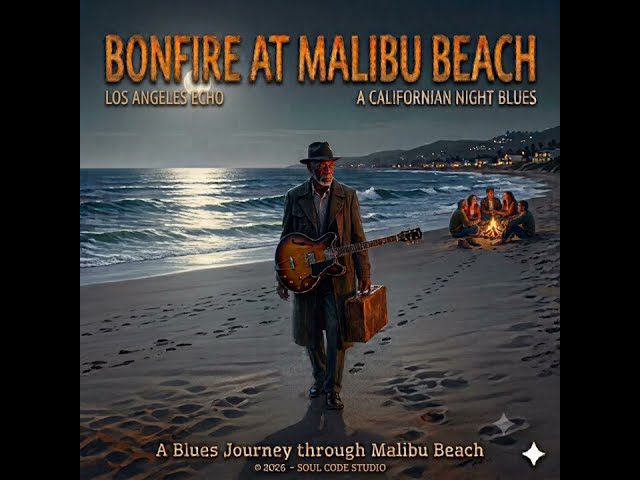 🔥 Bonfire at Malibu Beach | A California Night Blues
