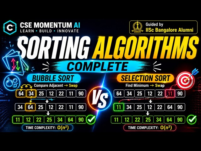 Sorting Algorithms in data structures | Bubble sort and Selection sort explained | DSA tutorial