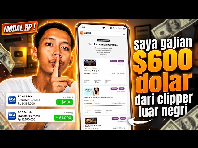 Rahasia Cara Jadi Clipper Bisa Gajian Dollar Pake Hp | Tutorial Content Rewards 2026