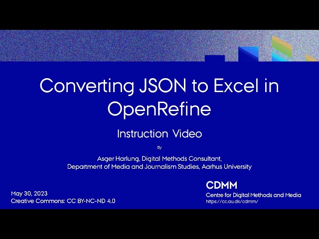 Converting JSON to Excel in OpenRefine