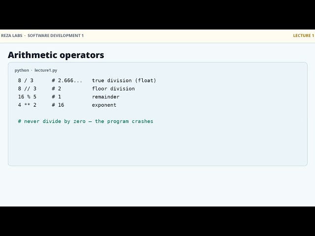 Python Lecture 1: Variables, Types, Print and PEMDAS 