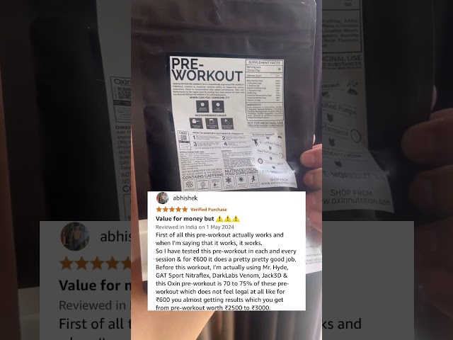 Oxin Nutrition Preworkout Result by Amazon Customer #review #amazon #oxin #oxinnutrition #preworkout