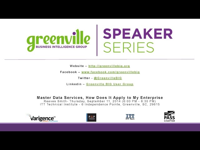 Master Data Services, How Does it Apply to My Enterprise with Reeves Smith - October 2014